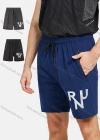 Wholesale Men's Athletic Drawstring Letter Print Zipper Pockets Running Shorts - Liuhuamall