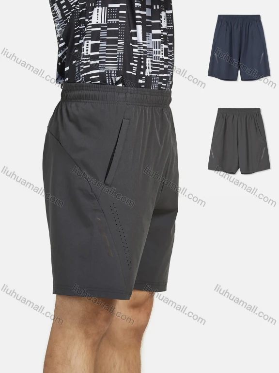 Wholesale Men's Athletic Plain Breathable Zipper Pockets Running Shorts