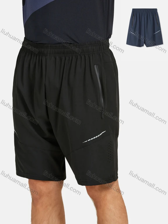 Wholesale Men's Athletic Breathable Plain Running Shorts With Zipper Pockets