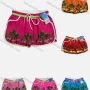 Wholesale Women's Vacation Contrast Tropical Print Drawstring Beach Shorts preview