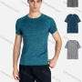 Wholesale Men's Athletic Crew Neck Short Sleeve Breathable Reflective Stripes T-shirts 8801# preview