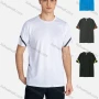 Wholesale Men's Athletic Crew Neck Short Sleeve Striped Breathable T-shirts 3305# preview