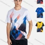 Wholesale Men's Sporty Crew Neck Short Sleeve Abstract Print Breathable T-shirts B1917# preview