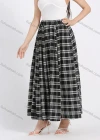 Wholesale Women's Casual Plaid Print Elastic Waist A-Line Maxi Skirt - Liuhuamall