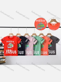 Wholesale Boy's Casual Letter Print Round Neck Short Sleeve Modal Cotton Tee, LIUHUA CLOTHING WHOLESALE