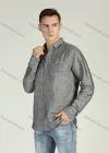 Wholesale Men's Linen Button Cuffs Button Front Adjustable Long Sleeves Casual Shirt - Liuhuamall