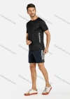 Wholesale Men's Sporty Short Sleeve Round Neck Slim Fit Quick Dry Plain Letter Print T-shirts - Liuhuamall