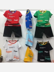 Wholesale Boy's Casual Letter Print Round Neck Short Sleeve Tee & Shorts 2 Piece Set, LIUHUA CLOTHING WHOLESALE