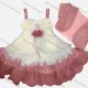 Wholesale Girls Lovely 3D Floral Rhinestone Appliques Ruched Tiered Ruffle Trim Dress With Short Sleeve Crop Cardigan 16# Clothing Wholesale Market Liuhua