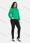 Wholesale Women's Casual Stand Collar Long Sleeve Plain Blouse - Liuhuamall