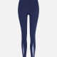 Women's Sporty High Waist Sheer Mesh Plain Legging Navy Clothing Wholesale Market -LIUHUA