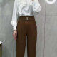 Women's Causal Long Sleeve Plain Ruched Blouse White Clothing Wholesale Market -LIUHUA