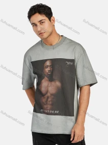 Wholesale Men's Hip Hop Round Neck Loose Fit Short Sleeve Graphic Letter T-shirt 72127#, LIUHUA CLOTHING WHOLESALE