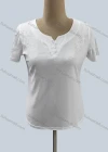 Wholesale Women's Casual Notched Neck Short Sleeve Embroidered Blouse - Liuhuamall