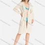 Wholesale Women's Casual Long Sleeve Open Front Jacquard Trim Tie Front Long Cardigans J8222# preview