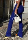 Wholesale Women's Casual Plain High Waist Drawstring Pockets Pants A20565P# - Liuhuamall