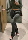 Wholesale Women's Casual Plain High Waist Drawstring Pockets Pants A20565P# - Liuhuamall
