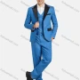 Wholesale Men's Fashion Pockets Lapel Contrast Blazer & Double Breasted Vest & Pants 3 Piece Sets 1545-8884# preview