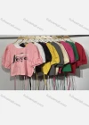 Wholesale Women's Casual Crew Neck Short Sleeve Letter Crop Top - Liuhuamall