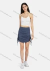 Wholesale Women's Casual Ruched Drawstring Side Plain Skirt 2227# - Liuhuamall