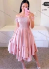 Wholesale Women's Sexy Shirred Off Shoulder Short Sleeve Plain Short Cocktail Dress - Liuhuamall