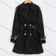 Wholesale Women's Casual Plain Contrast Lapel Long Sleeve Double Breasted Pocket Trench Coat With Belt 2024-1# Black Clothing Wholesale Market Liuhua
