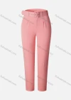 Wholesale Women's Casual Plain High Waist Straight Leg Pants With Belt - Liuhuamall