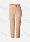 Wholesale Women's Casual Plain High Waist Straight Leg Pants With Belt - Liuhuamall