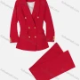 Wholesale Women's Formal Lapel Flap Pockets Doubel Breasted Blazer & Suit Pants 2-Piece Suit Sets preview