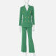 Women's Formal Lapel Flap Pockets Doubel Breasted Blazer & Suit Pants 2-Piece Suit Sets Green Clothing Wholesale Market -LIUHUA