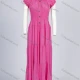 Wholesale Women's Casual Plain Square Neck Ruched Shirred Button Decor Ruffle Trim Hem Midi Dress 620-1# Rose Red Clothing Wholesale Market Liuhua