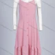 Wholesale Women's Casual Plain Ruched Ruffle Hem Button Front Cami Dress 1805# Pink Clothing Wholesale Market Liuhua