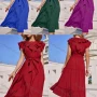 Wholesale Women's Casual Plain Button Front Ruffle Trim Midi Dress With Belt preview