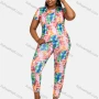 Wholesale Women's 3 Piece Silm Fit Allover Tie Dye Print T-Shirt & Cropped Pants Set With Bucket Hat 28172# preview