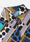 Wholesale Women's Plus Size Fashion Long Sleeve Button Down Allover Splicing Print Shirt - Liuhuamall