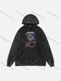 Wholesale Unisex Fashion 100%Cotton Graphic Distressed Long Sleeve Hoodie Pullover Sweatshirt XLY24#, LIUHUA CLOTHING WHOLESALE