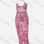 Wholesale Women's Sexy Dying Halter Cut Out Bodycon Maxi Dress D155087X# preview