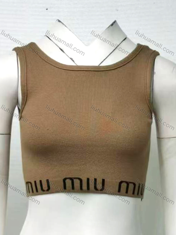 Wholesale Women's Casual Letter Crew Neck Crop Tank Top 1292#