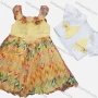 Wholesale Girls Lovely Sleeveless Allover Print Flower Dress & Rhinestone Bow-knot Crop Cardigan Set preview