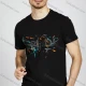Wholesale Men's Ink Splash Round Neck Short Sleeve Casual Slim Fit T-Shirt LY001# Black Clothing Wholesale Market Liuhua