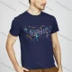 Wholesale Men's Ink Splash Round Neck Short Sleeve Casual Slim Fit T-Shirt LY001# Dark Blue Clothing Wholesale Market Liuhua