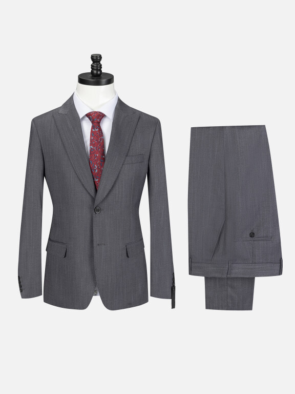Men's Formal Lapel Single Breasted Plain Multiple Pockets Blazer Jacket & Pants 2 Piece Set 979#, Clothing Wholesale Market -LIUHUA, 