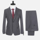 Men's Formal Lapel Single Breasted Plain Multiple Pockets Blazer Jacket & Pants 2 Piece Set 979# Gray Clothing Wholesale Market -LIUHUA