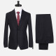 Men's Formal Lapel Single Breasted Plain Multiple Pockets Blazer Jacket & Pants 2 Piece Set 979# Black 1# Clothing Wholesale Market -LIUHUA