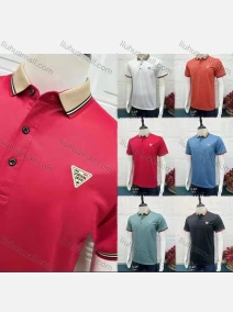 Wholesale Men's Casual Short Sleeve Patch Label Button Front Polo Shirts, LIUHUA CLOTHING WHOLESALE