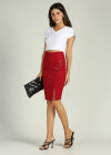 Wholesale Women's Summer High Waist Solid Side Slit Pencil Skirt - Liuhuamall