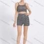 Wholesale Women's Daily Wave Print Spaghetti Strap Crop Cami Top 2 Piece Set preview