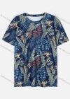 Wholesale Men's Casual Crew Neck Short Sleeve Vacation Tropical Plant Print T-shirts 08# - Liuhuamall