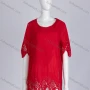 Wholesale Women's Casual Crew Neck Short Sleeve Blouse Embroidered Hollow Out Lace Tunic preview