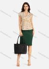 Wholesale Women's Casual Allover Print Notched Neck Cap Sleeve Blouse - Liuhuamall